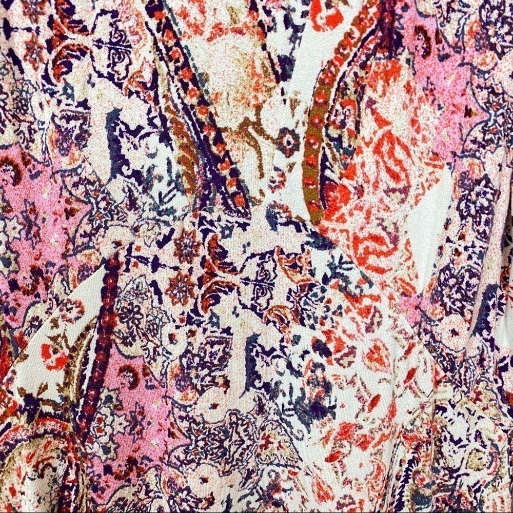 Free People All Dolled Up Paisley Mock‎ Neck Dress - Picture 11 of 14